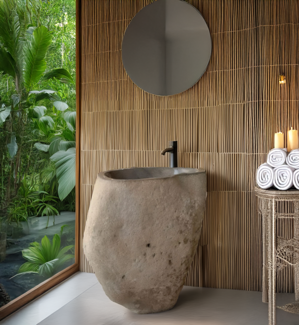 Pedestal River Stone Sink