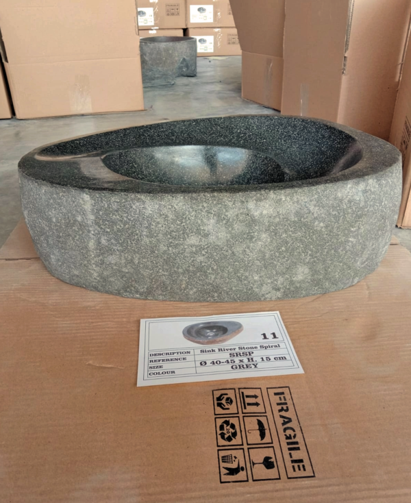 SINK NATURAL RIVER STONE SPIRAL
