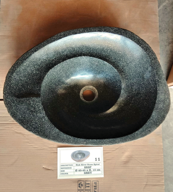 SINK NATURAL RIVER STONE SPIRAL