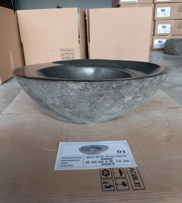 SINK NATURAL RIVER STONE SPIRAL