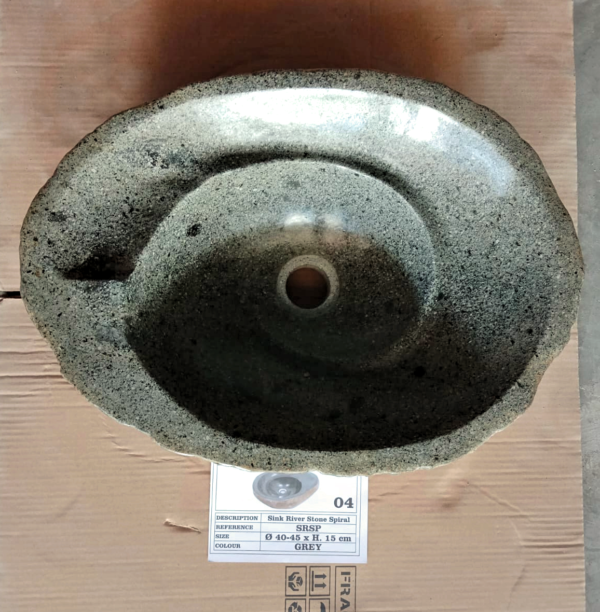 SINK NATURAL RIVER STONE SPIRAL