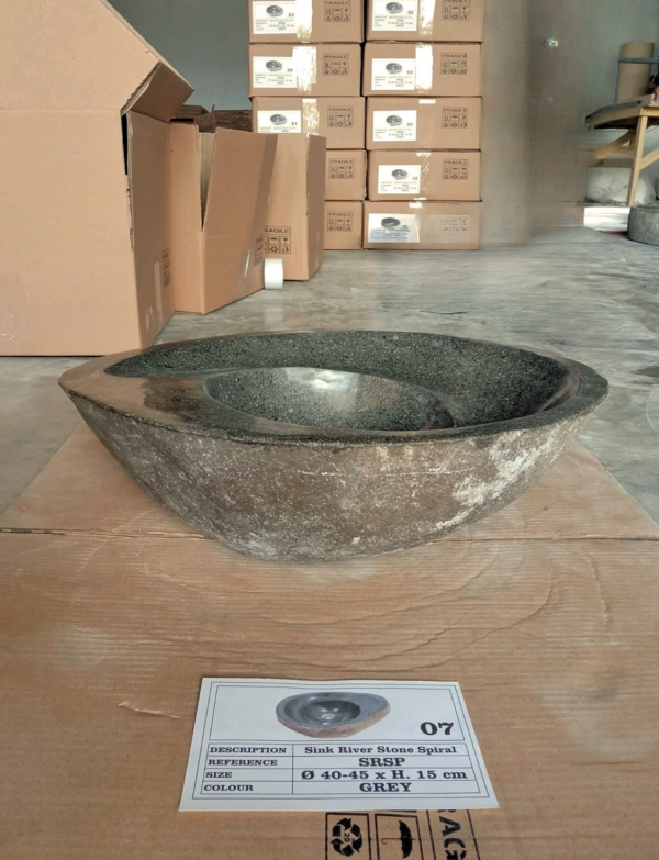 SINK NATURAL RIVER STONE SPIRAL