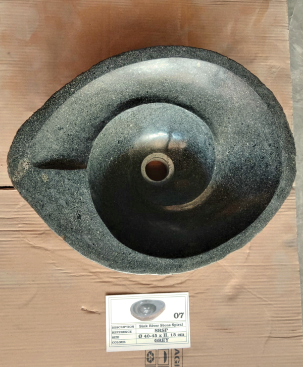 SINK NATURAL RIVER STONE SPIRAL