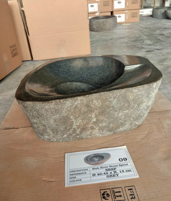 SINK NATURAL RIVER STONE SPIRAL