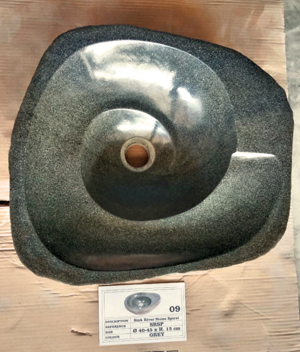 SINK NATURAL RIVER STONE SPIRAL