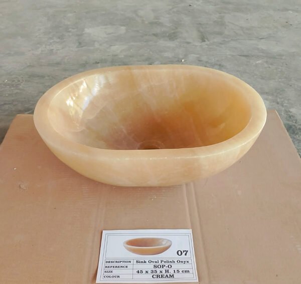 SINK OVAL POLISH ONYX TRANSFARENT CREAM