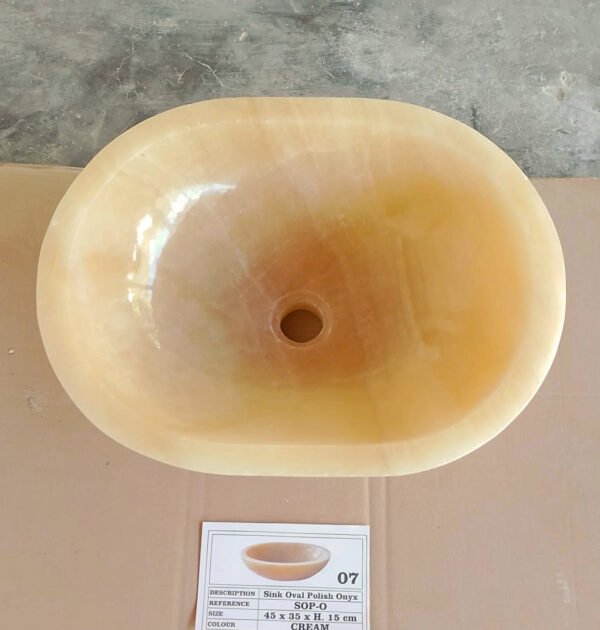 SINK OVAL POLISH ONYX TRANSFARENT CREAM