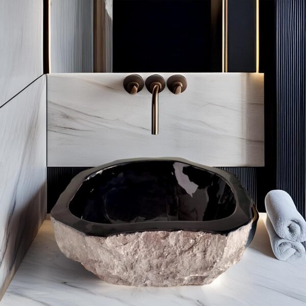 Marble Erosion Sink Black N°06