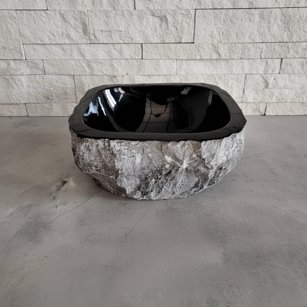 Marble Erosion Sink Black N°04