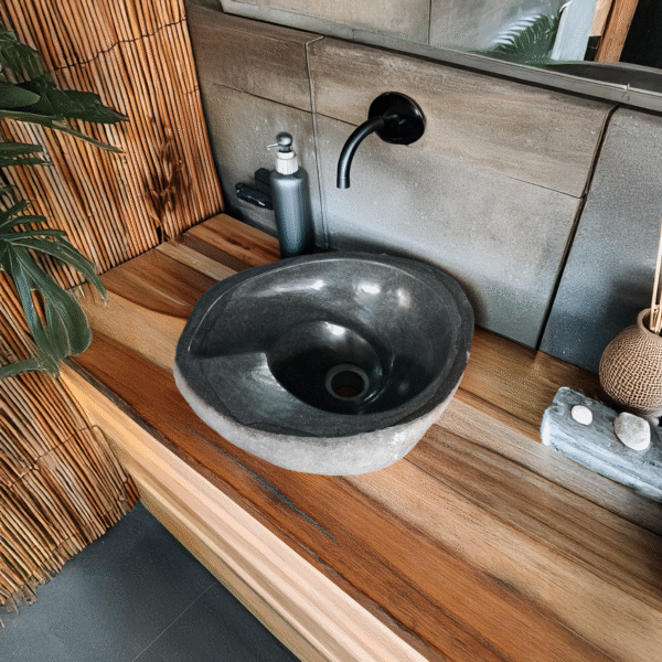 Natural River Stone Spiral Sink N°01