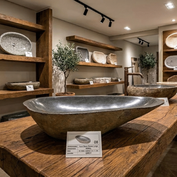 Natural River Stone Sink XXL N° 08 A